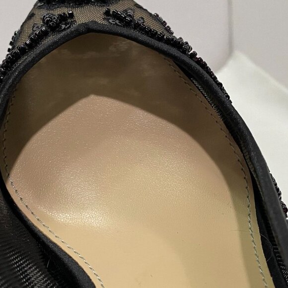 Betsey Johnson SB-Nikki Black Mesh Beaded Slingback Heels Size 6M - Picture 15 of 15